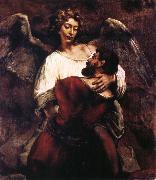 REMBRANDT Harmenszoon van Rijn, Jacob Wrestling with the Angel